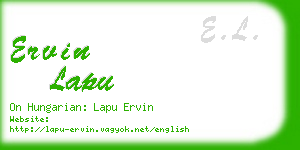 ervin lapu business card